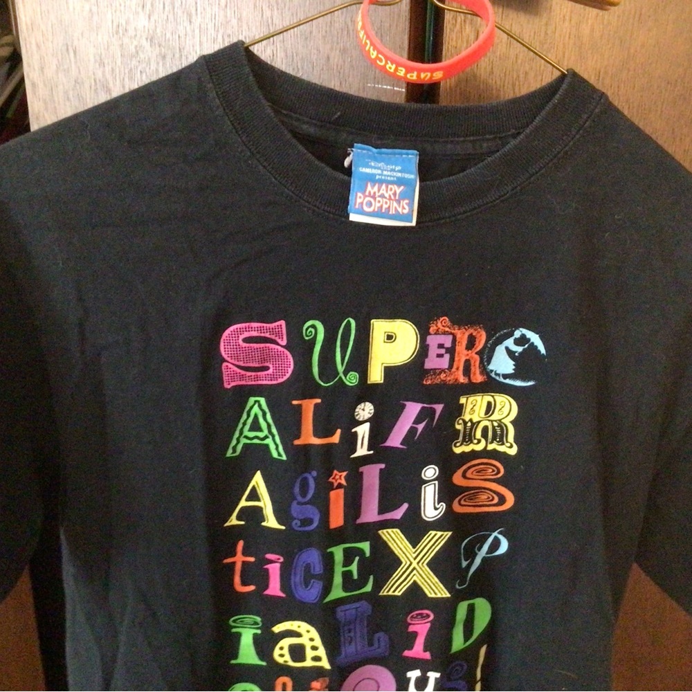 Disney Black Small “Supercalifragilisticexpialodocious” Heavy T-Shirt